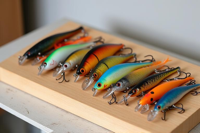 Sortiment an bunten Wobblern und Crankbaits