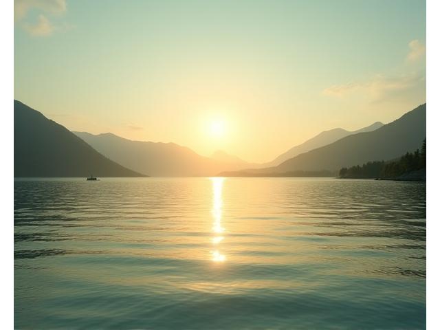 Blick auf den Zugersee bei Sonnenuntergang