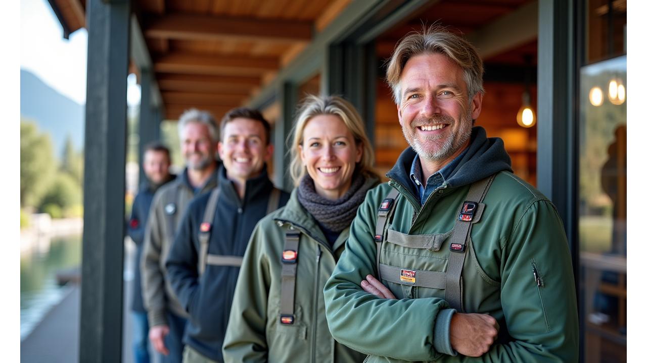 Team von AlpenAngler Outfitters vor dem Ladenlokal in Luzern