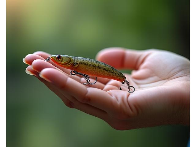 Hand hält einen biologisch abbaubaren Köder aus Naturmaterialien.