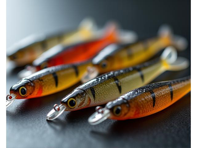 Detailaufnahme von japanischen Micro-Wobblern und Minnows
